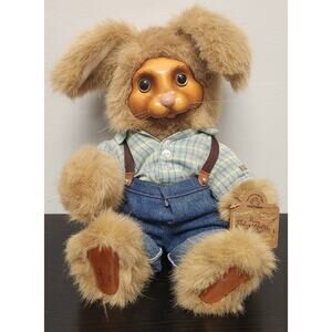 Vintage Robert Raikes Original "53417 Dylan Rabbit" Wooden Face Doll w/ tags